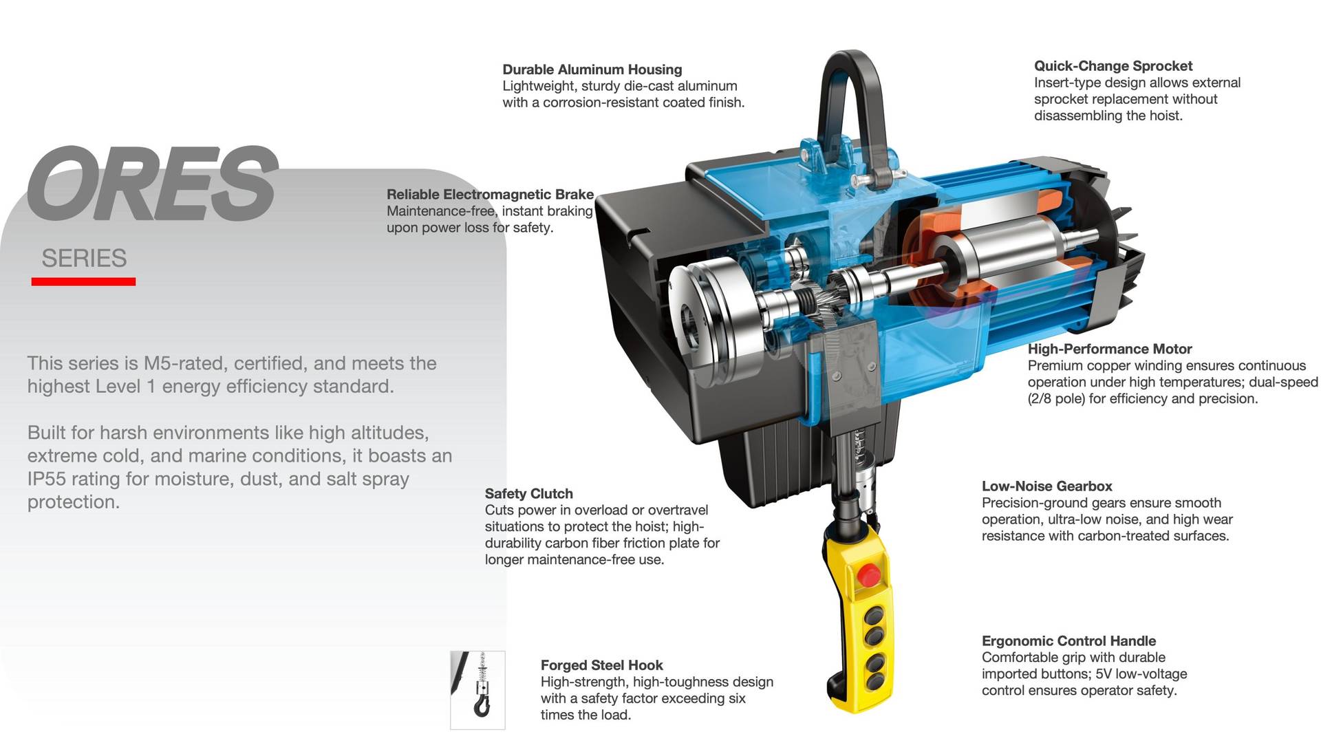 Durable Hook-Type Lifting Hoist 125KG - MAYHO